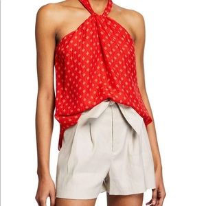 Joie Red Twist Halter Top M